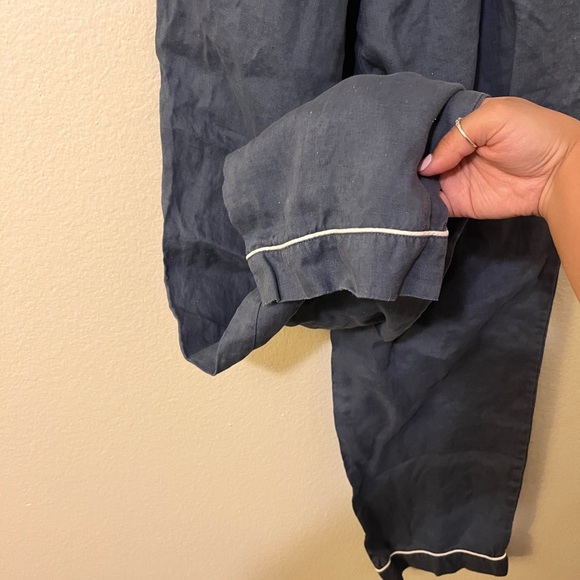 Piglet in Bed Blueberry Linen Pajama Set Size S - Picture 4 of 7